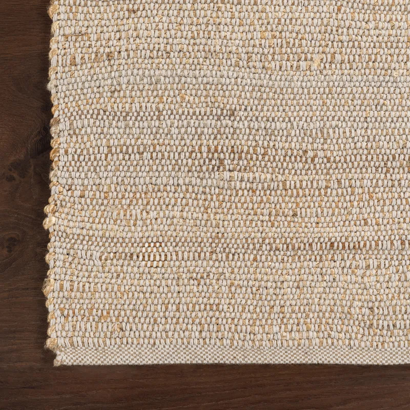 Helton Farmhouse Jute Blend Natural Tan Area Rug | Wayfair North America
