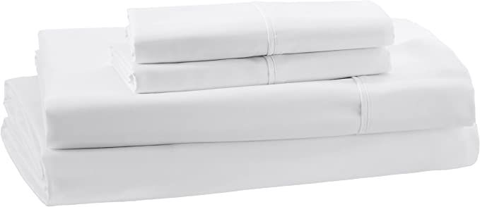 Amazon Aware 100% Organic Cotton 300 Thread Count Sheet Set - White, King | Amazon (US)