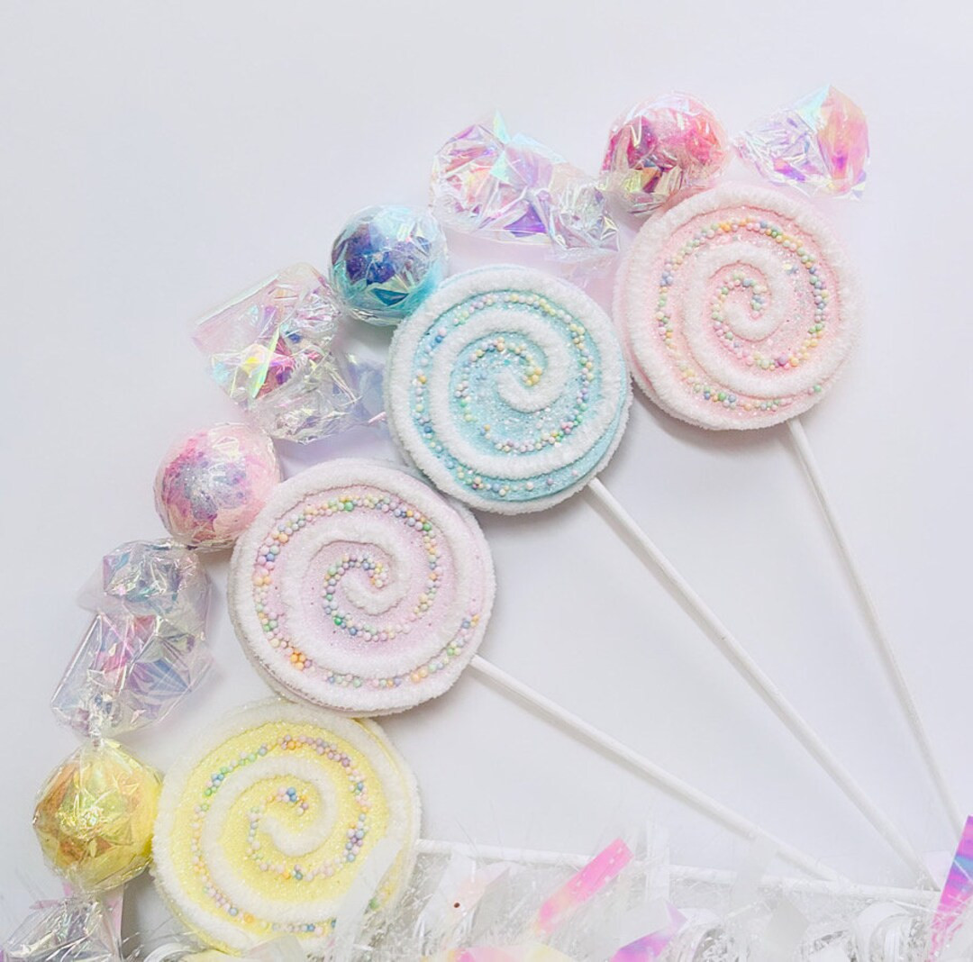 Iridescent Lollipop Candy Pick Christmas Tree 18 Inch - Etsy | Etsy (US)