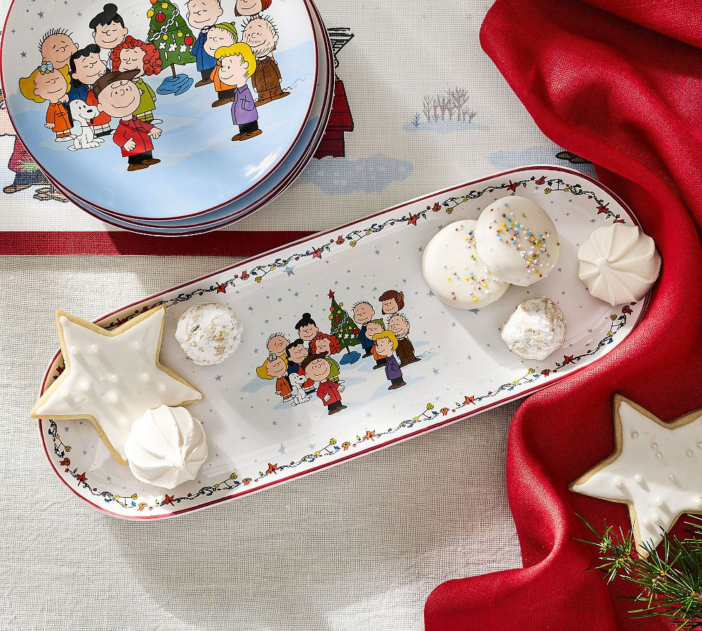 Peanuts\u2122 Charlie Brown Christmas Stoneware Cookie Platter | Pottery Barn (US)