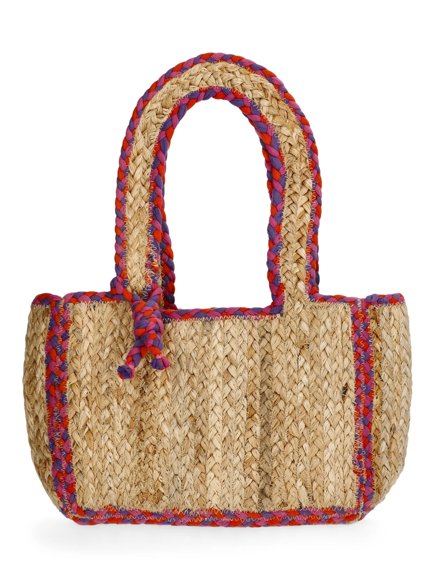 No Boundaries Women's Mini Jute Tote, Pink | Walmart (US)