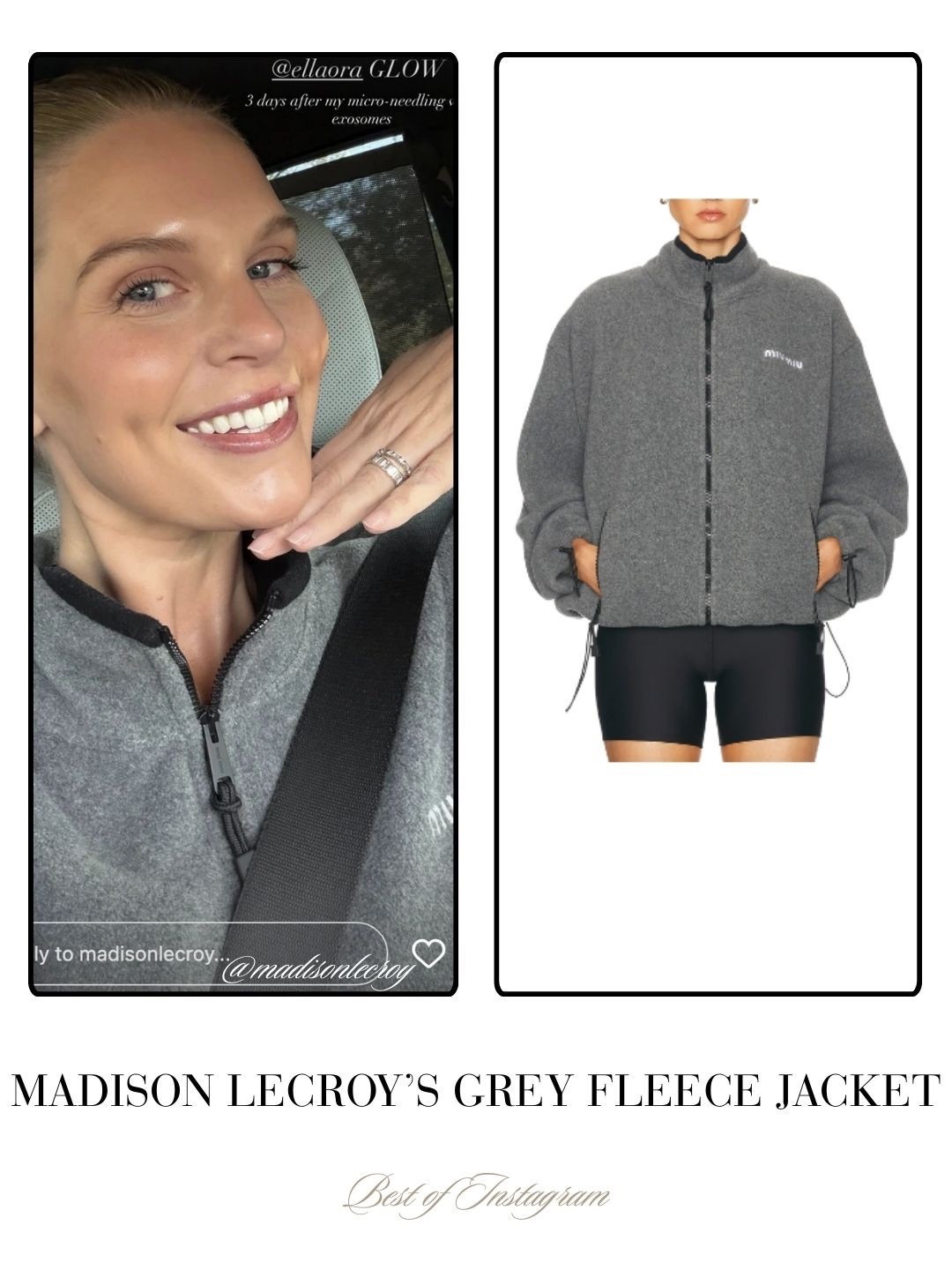 Madison LeCroy’s Grey Fleece Jacket 📸 = @madisonlecroy 