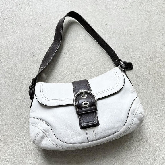 Coach White and Dark Brown Shoulder Bag | Poshmark