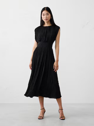 Cap-Sleeve Midi Dress | Banana Republic Factory
