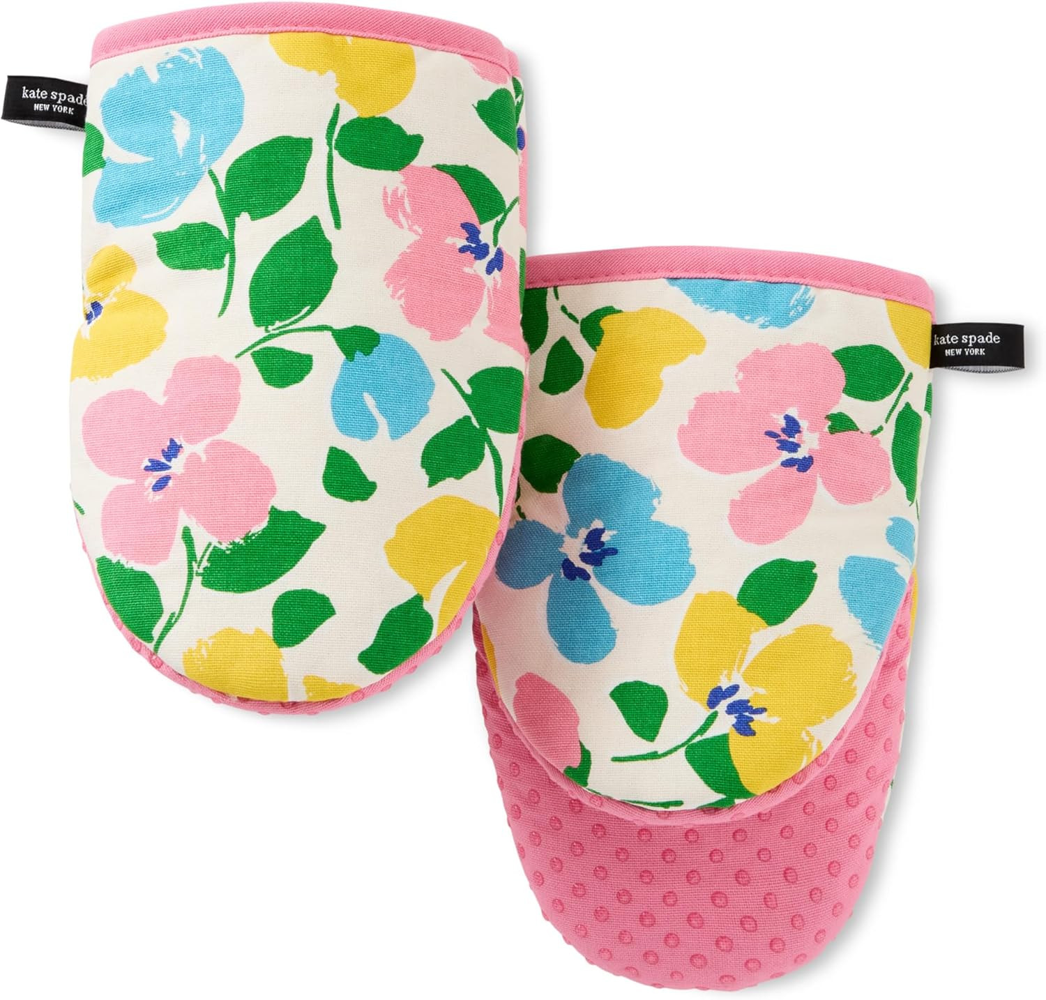 Kate Spade New York Painterly Bouquet Mini Oven Mitt 2-Pack Set, Heat Resistant, 100% Cotton with... | Amazon (US)