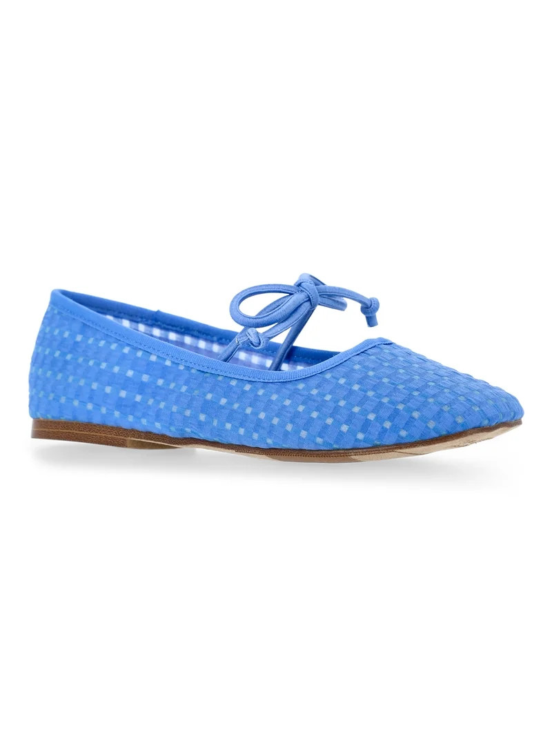 Madden NYC Little and Big Girls' Gingham Mesh Ballet Flats | Walmart (US)
