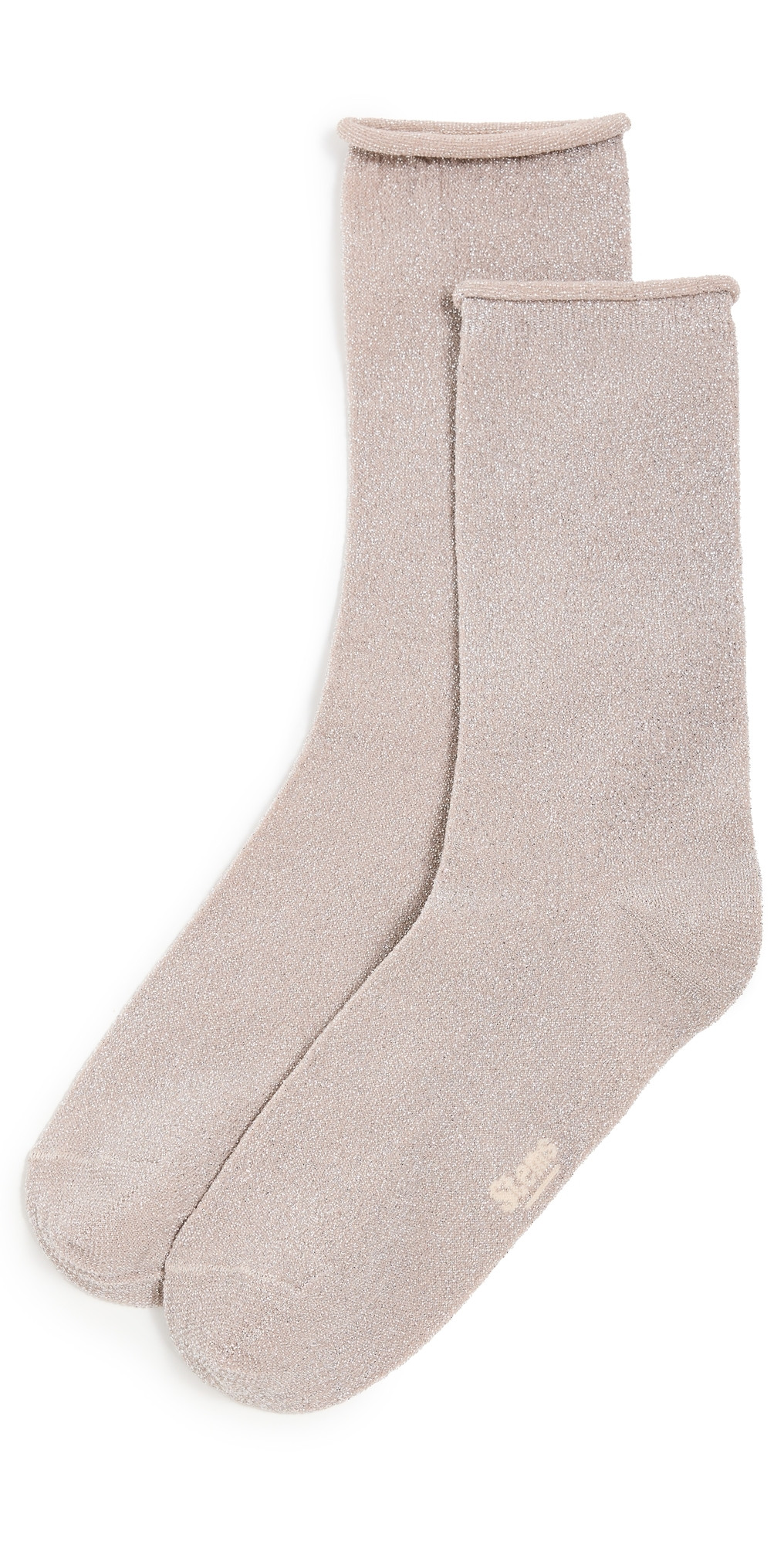 Stems Fine Metallic Rolled Socks Stone One Size | Shopbop