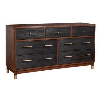 Alpine Furniture Belham 7 Drawer Wood Dresser in Dark Walnut (Brown) | Bed Bath & Beyond