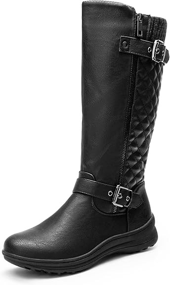 DREAM PAIRS Women's Faux Fur Knee High Boot Round Toe Fall Winter Boots | Amazon (US)