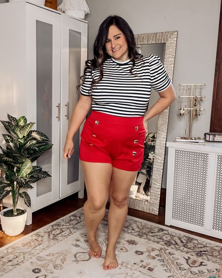 Eras tour outfit inspo! This outfit screams red album with the red shirts and striped top! 

Taylor swift concert, Amazon outfit 

#LTKcurves #LTKunder50