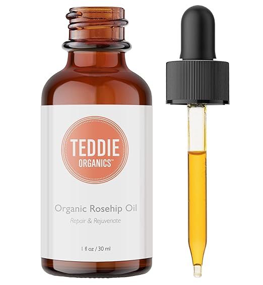Teddie Organics Rosehip Seed Oil for Face, Hair and Skin 1oz, Pure Rose Hip Oil (Works as a Carri... | Amazon (US)