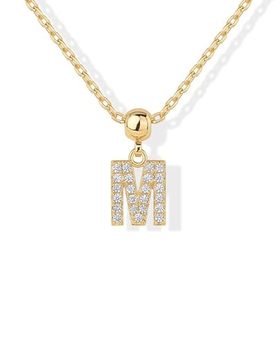 PAVOI 14K Gold Plated Dainty Gold Charm Necklace for Women - Hypoallergenic Adjustable Chain Initial Necklaces for Women - Trendy Customizable Pendants Letter Zodiac Birthstone Charms Jewelry Gift - M | Amazon (US)