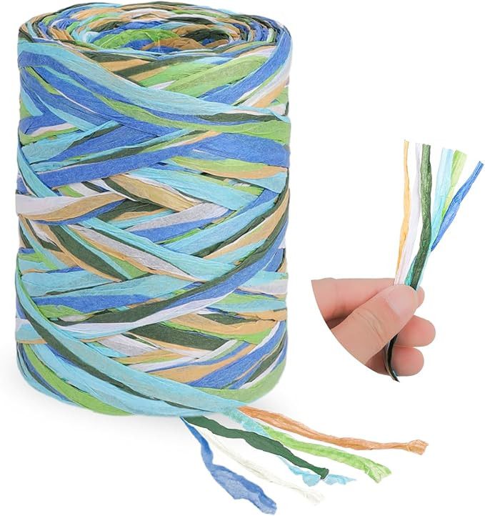 Colored Raffia Paper Ribbon, 6 Colors Packing Paper String, 262 Feet Colored Paper String Raffia ... | Amazon (US)