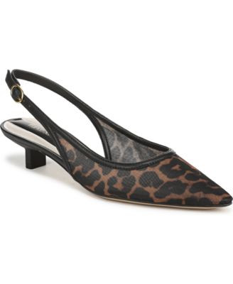 Franco Sarto Women's Pura Pointed Toe Slingback Pumps - Cognac Leather | Macy's