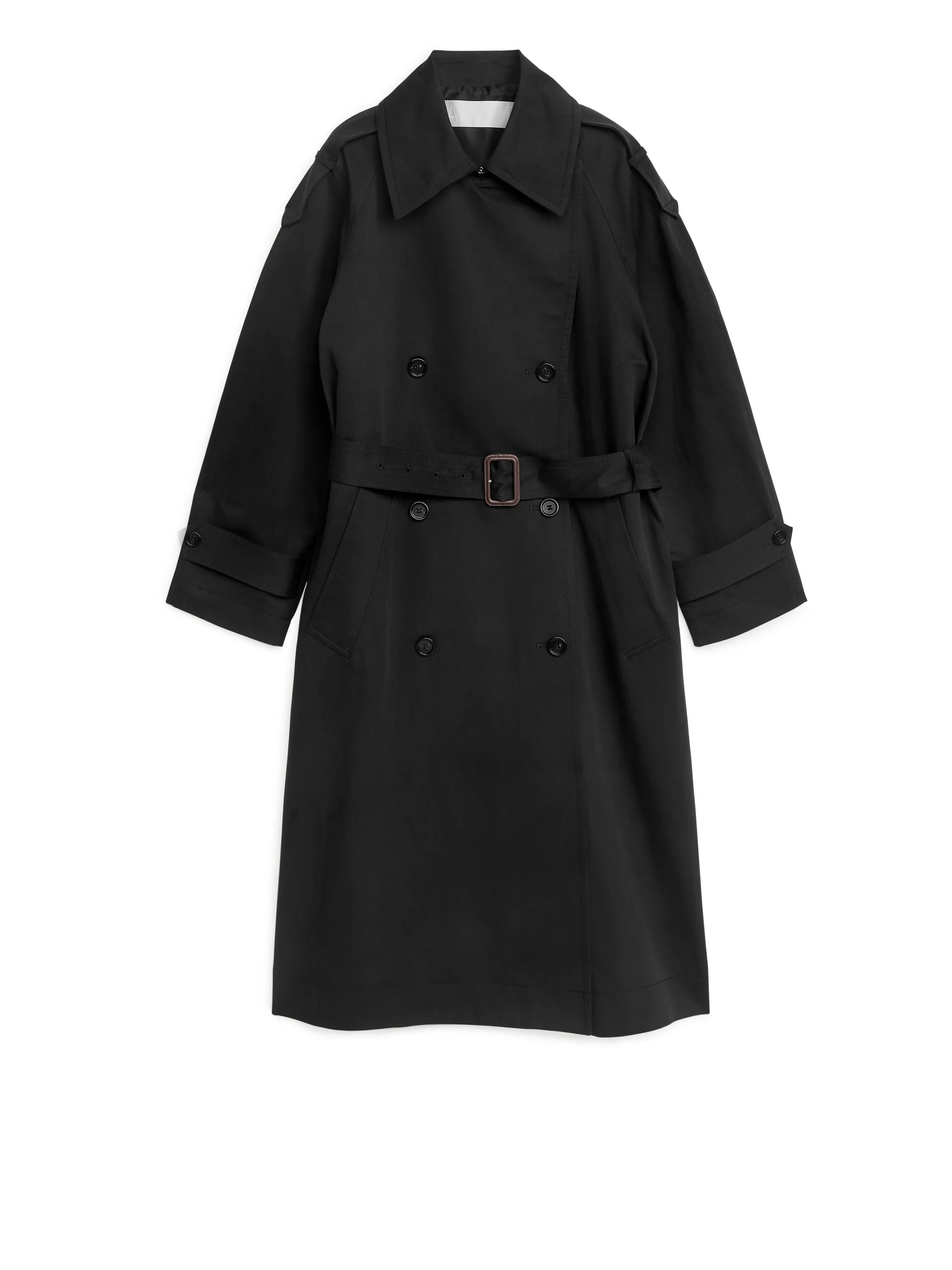 Leinen-Baumwoll-Trenchcoat - Schwarz - Jackets & Coats - ARKET DE | ARKET (EU)