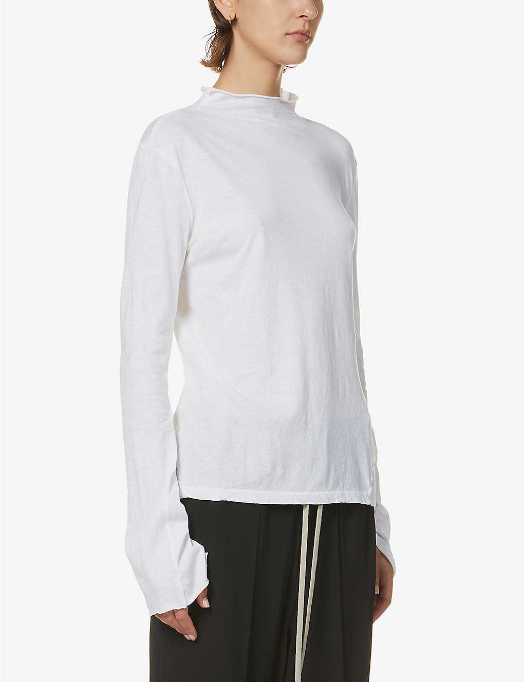 Funnel-neck organic-cotton knit top | Selfridges