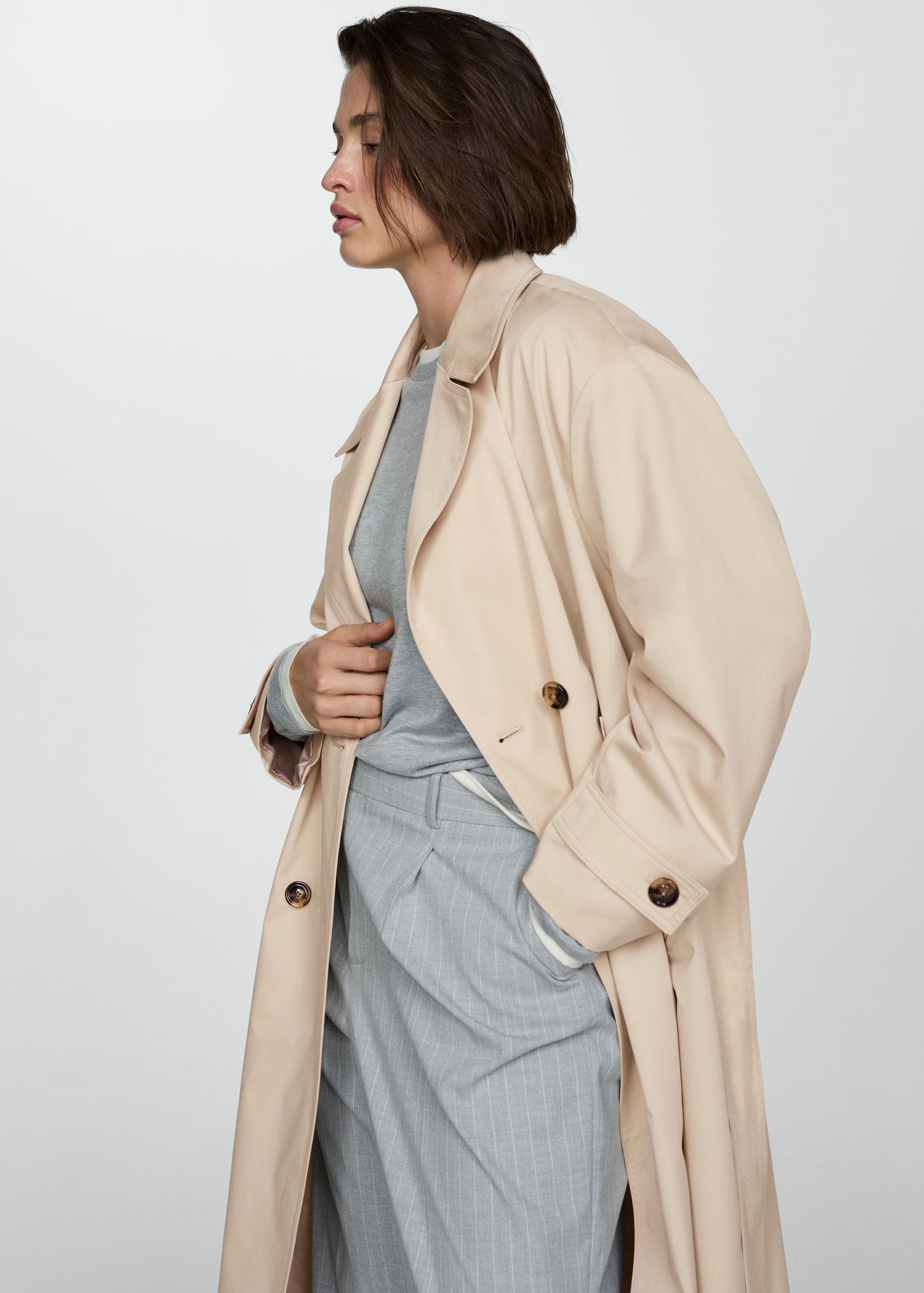 Double-button trench coat - Woman | MANGO USA | MANGO (US)