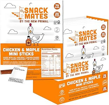 The New Primal Snack Mates Chicken & Maple Sticks, Gluten Free Healthy Snacks for Kids, Low Sugar... | Amazon (US)