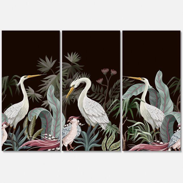 Designart ' Chinoiserie With Peonies and Birds III ' Traditional Canvas Wall Art Print - Walmart.... | Walmart (US)