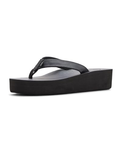 Roxy Women's Melinda Wedge Flip Flop Sandal, Black, 12 | Amazon (US)