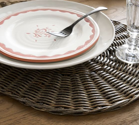 Handwoven Wicker Oval Charger Plate | Pottery Barn (US)