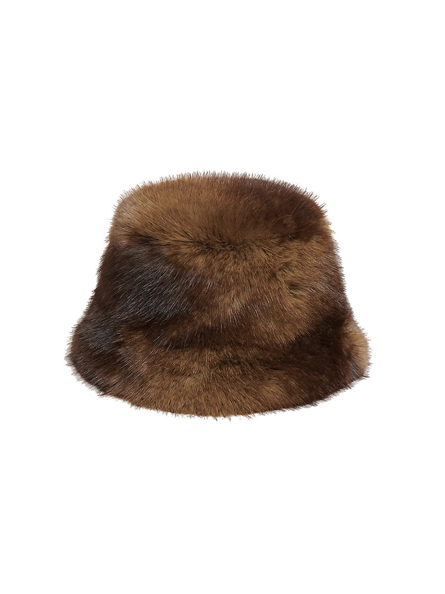 Women's Gilly Faux-Mink Bucket Hat - Mink | Saks Fifth Avenue