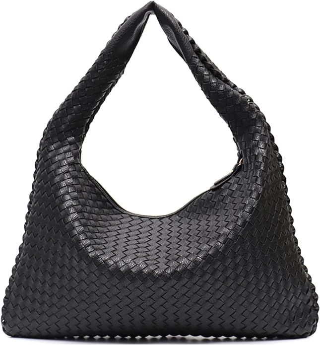 Handmade Woven Women Top-handle Shoulder Bags Large Capacity Shopping Bag Casual Underarm Handbag... | Amazon (US)