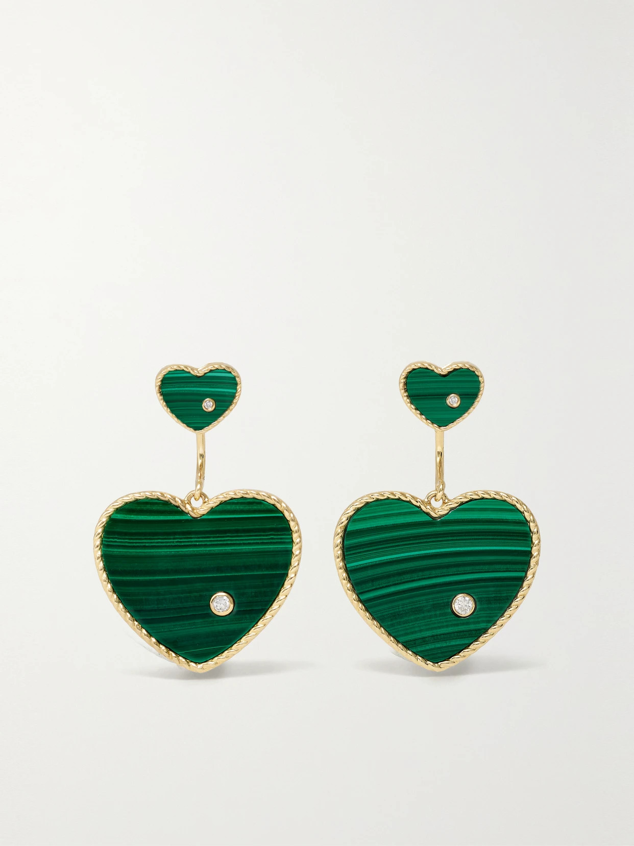 Yvonne Léon - 9-karat Gold, Malachite And Diamond Earrings - Green | NET-A-PORTER (US)