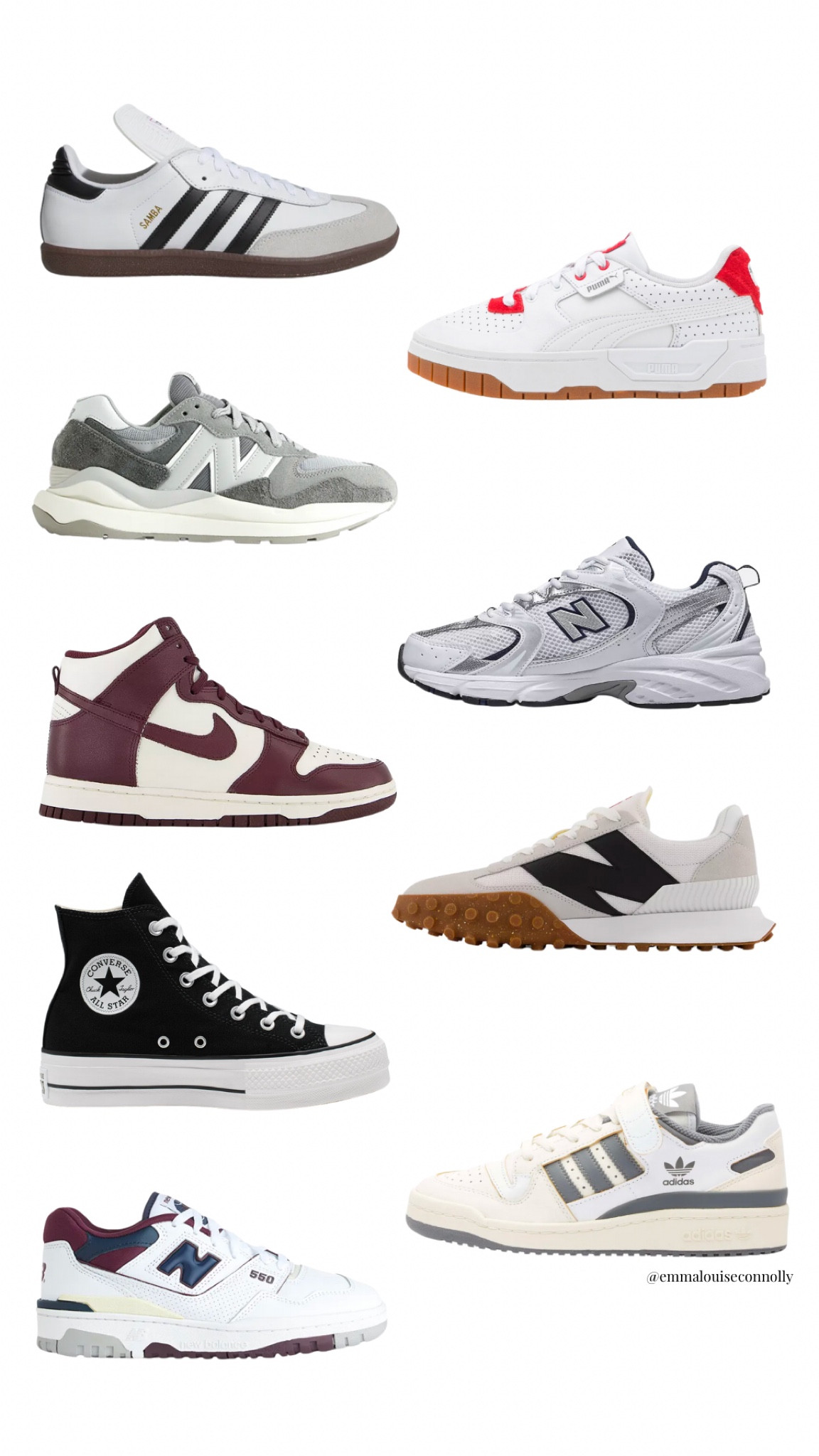 Trainer edit, wardrobe staple, Spring Trainers, footwear, New Balance trainers, Converse, Adidas, Puma, White Trainers, Black Trainers 

#LTKstyletip #LTKeurope #LTKSeasonal