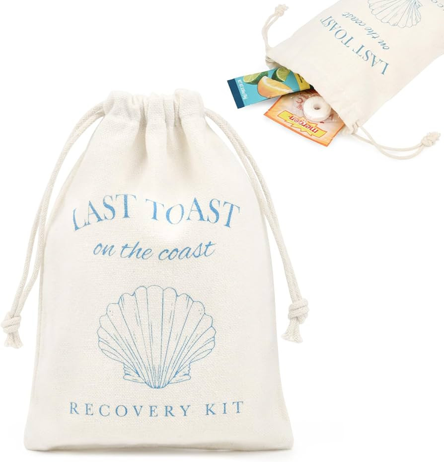 CEELGON 10 Pack Last Toast On The Coast Hangover Kit Bags for Bachelorette Birthday Party Favors ... | Amazon (US)