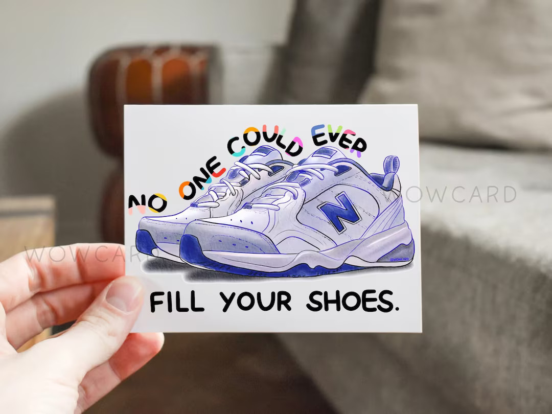 Funny Father's Day Card - Classic Dad Sneakers - No One Could Ever Fill Your Shoes, Watercolor gr... | Etsy (US)