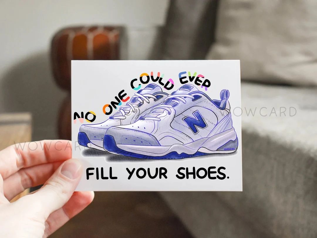 Funny Father's Day Card - Classic Dad Sneakers - No One Could Ever Fill Your Shoes, Watercolor gr... | Etsy (US)