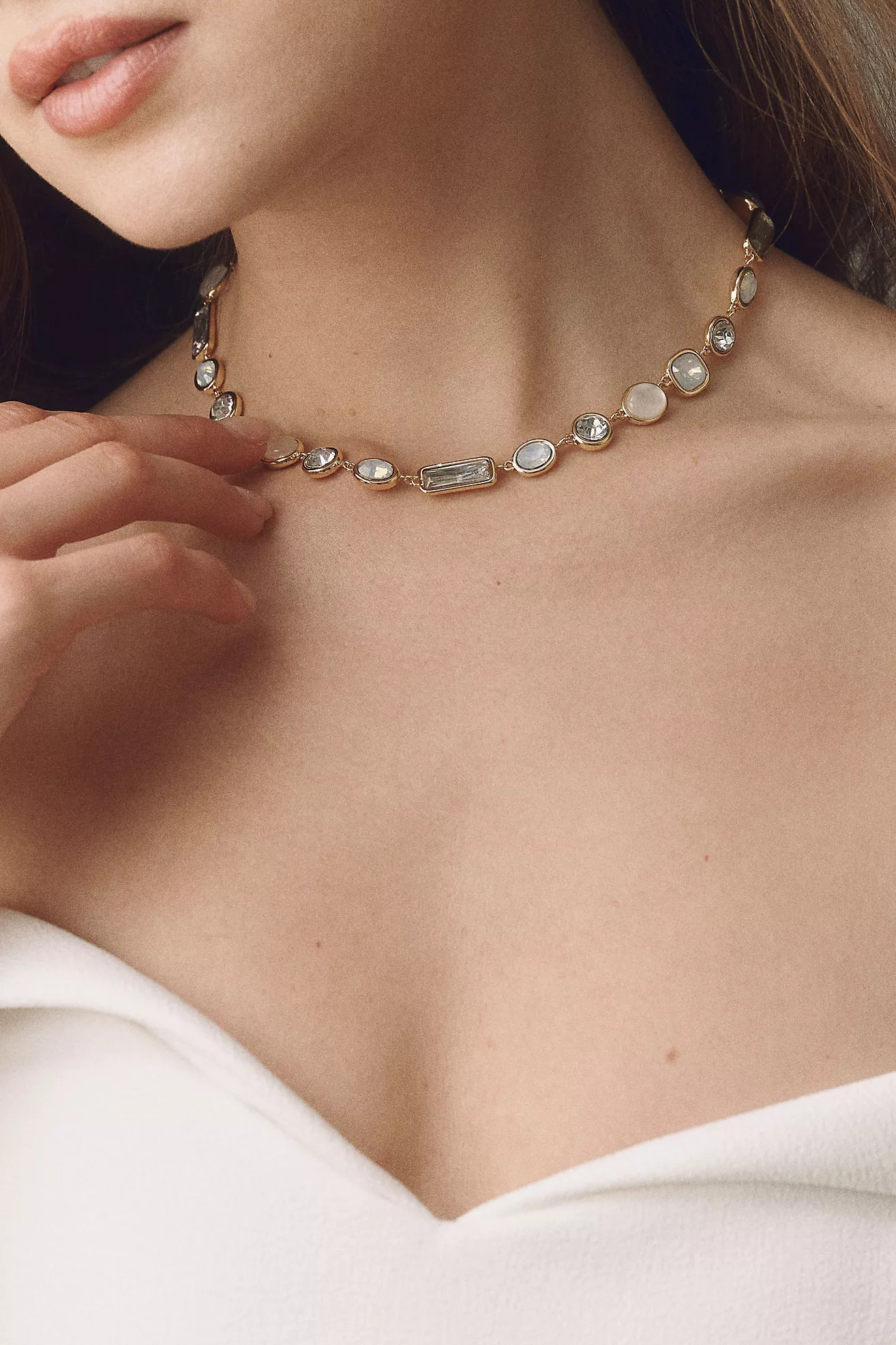 Mixed Stone Bezel Necklace | Anthropologie (US)