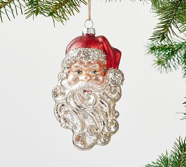 Mercury Glass Santa Ornament | Pottery Barn (US)