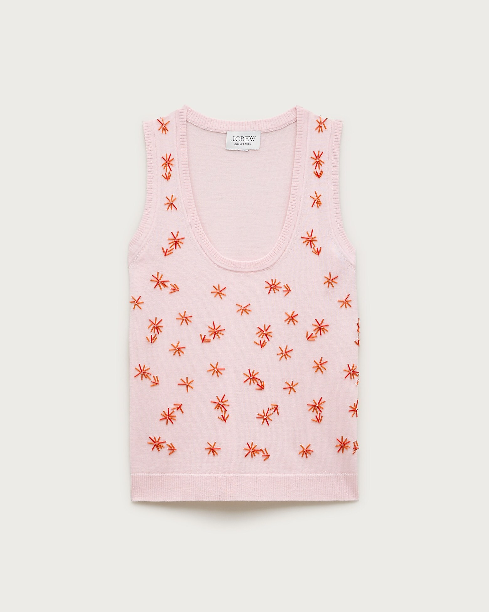 Scoopneck shell in merino wool with embellishments | J. Crew US
