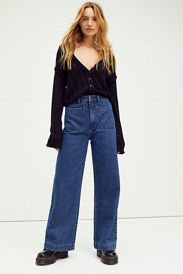 Rolla's Sailor Jeans by Rolla's at Free People, Brooke Blue Organic, 26 | Free People (Global - UK&FR Excluded)