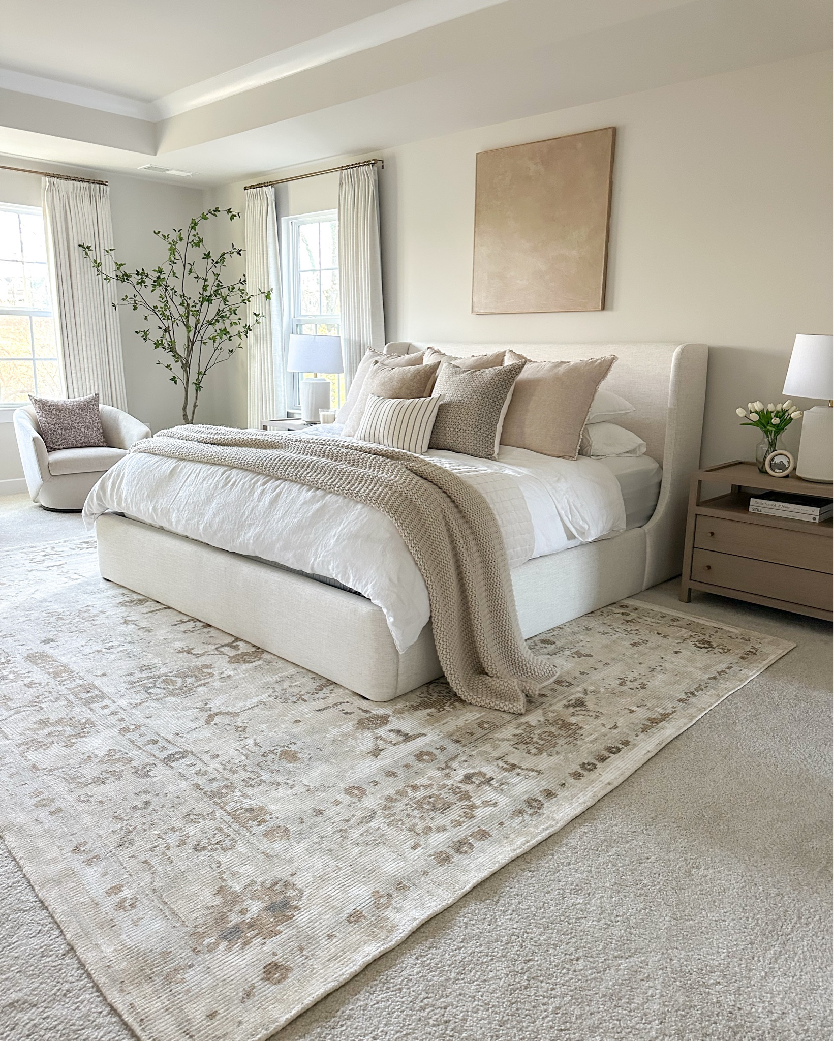 Sharing some photos of our primary bedroom refresh with @castleryus and truly in love with this space. The soft neutral color tones are so calming. I love the texture of the beach linen fabric of the Dalton bed. The Zeke area rug brings in beautiful contrasting tones and subtle pattern. 

#athomewithcastlery #homedecortips #homedecorideas #homemakeover #masterbedroom #primarybedroom #masterbedroomdecor #neutralbedroom #bedroomdecor


#LTKStyleTip #LTKHome #LTKFamily