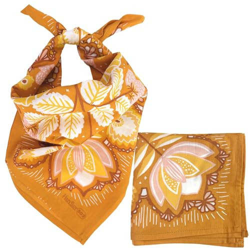 Handker Tawny Bandana 22”x22 Premium Cotton Bandana for Women & Men - Wearable Multi-Purpose Accessory for Hair Scarf Neck Bag - Original Artist Design Lightweight Protective Coverage Unisex Bandanas | Amazon (US)