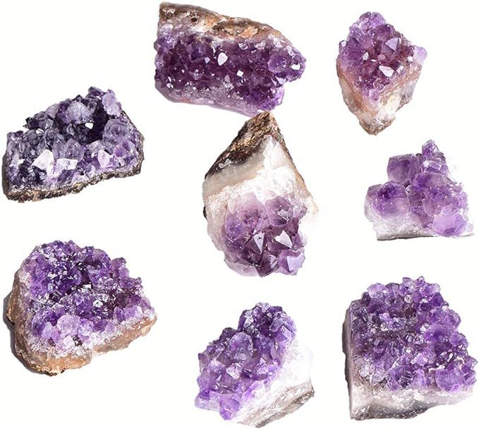 JIC Gem Box of Purple Amethyst Natural Druzy Cluster Brazilian Healing Rocks Crystals Quartz Ston... | Amazon (US)