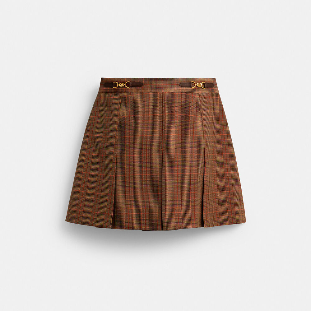 Sculpted C Plaid Pleated Skirt | Coach (Australia)