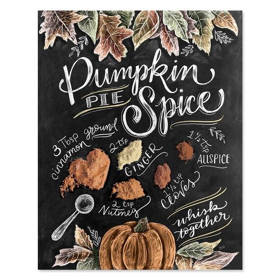 Pumpkin Pie Spice Recipe  Print  Fall Decor  Fall Art  | Etsy | Etsy (US)