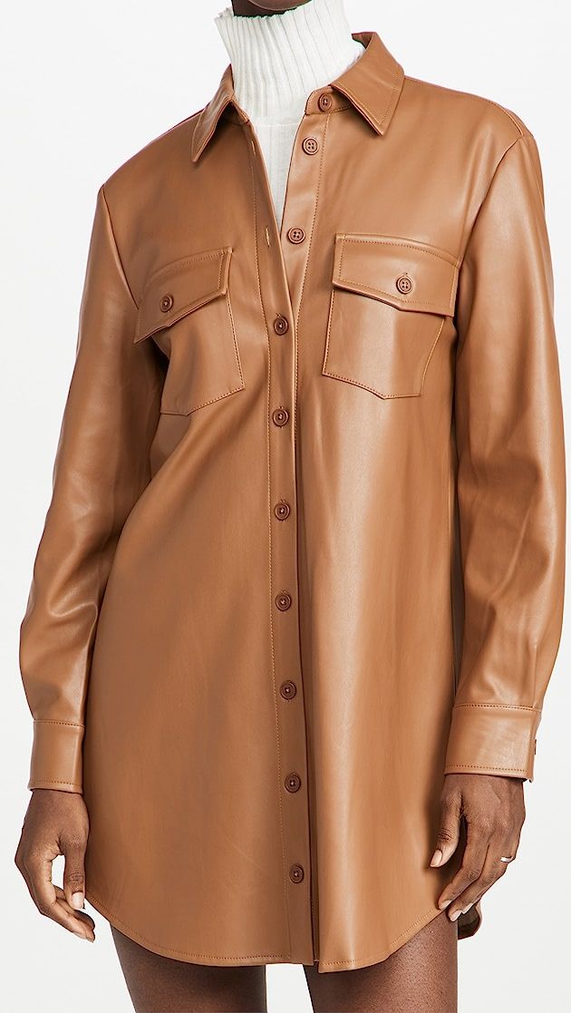 Faux Leather Shirtdress | Shopbop