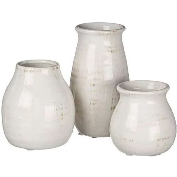 Sullivans Ceramic Vase Set- 3 Small Vases, Rustic Home Décor, Modern Farmhouses; Ideal Shelf Dé... | Walmart (US)