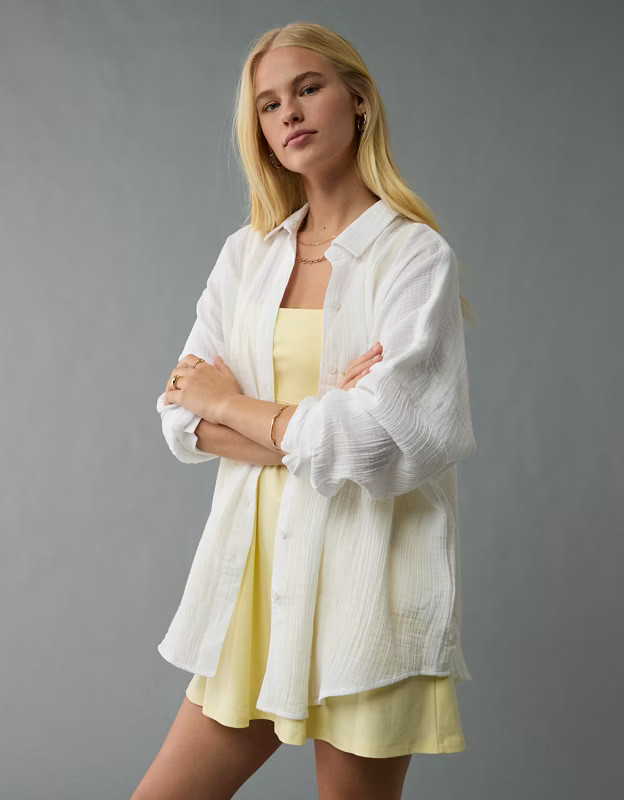 AE Go Big Oversized Shirt | American Eagle Outfitters (US & CA)