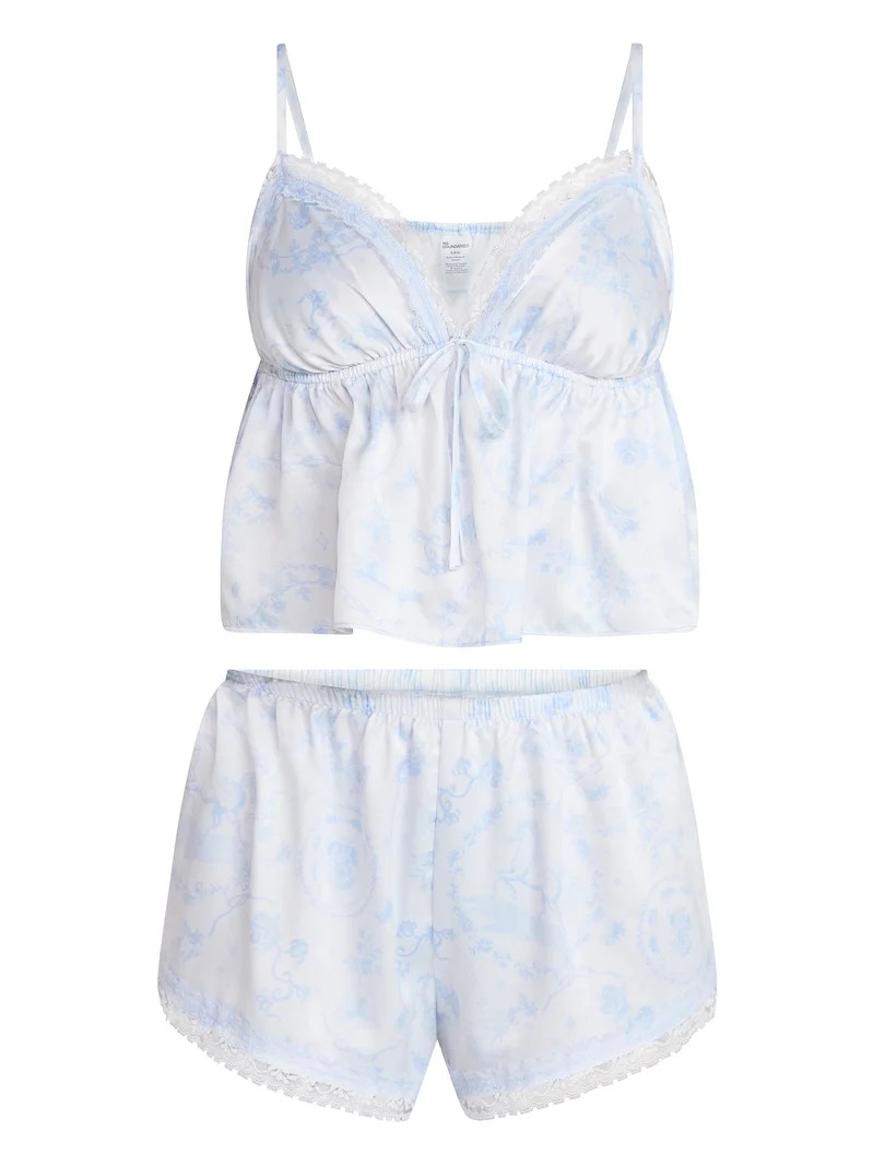 No Boundaries Satin Cami and Shorts Sleep Set, 2-Piece, Women's XS-XXL | Walmart (US)