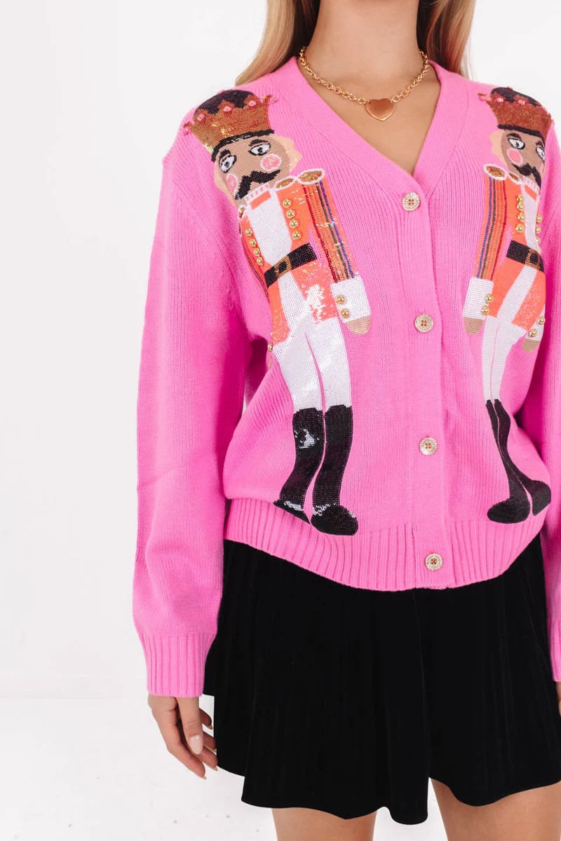 Queen Of Sparkles Nutcracker Cardigan - Pink | The Impeccable Pig