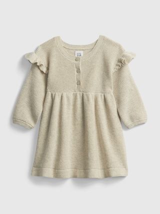 Baby Waffle-Knit Ruffle Sweater Dress | Gap (US)