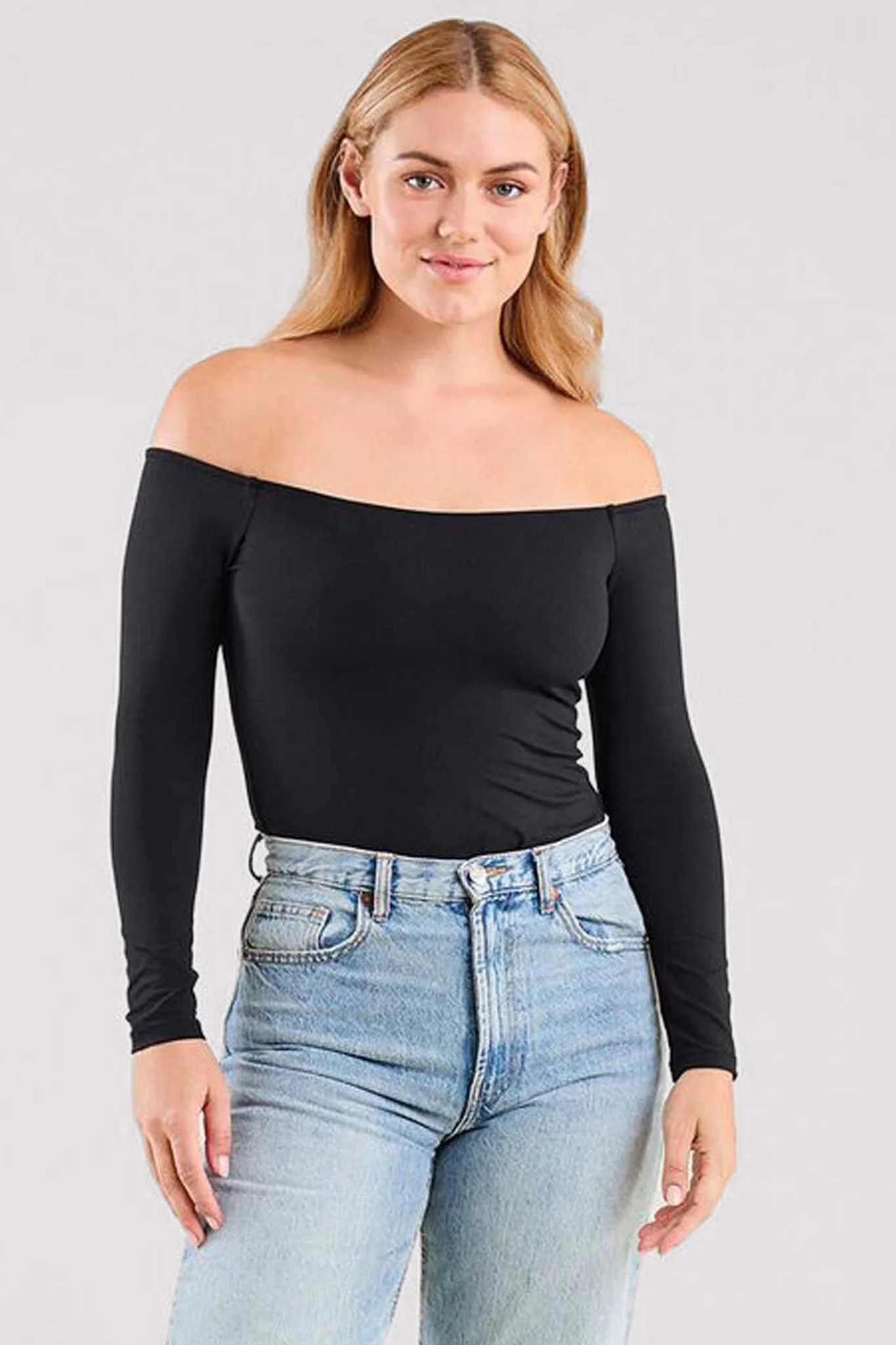 Off The Shoulder Bodysuit | Black | nuuds
