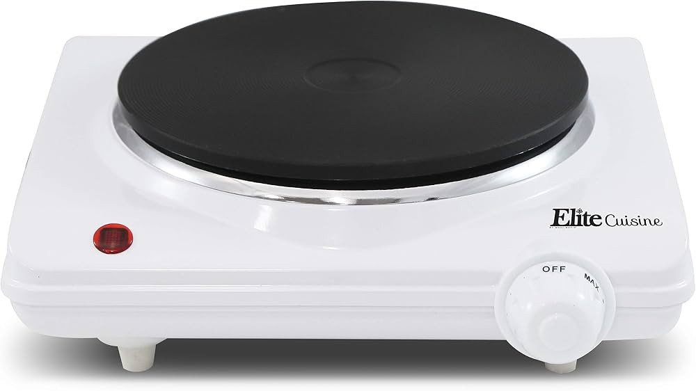 Elite Gourmet ESB-301F Countertop Single Cast Iron Burner, 1000 Watts Electric Hot Plate, Tempera... | Amazon (US)