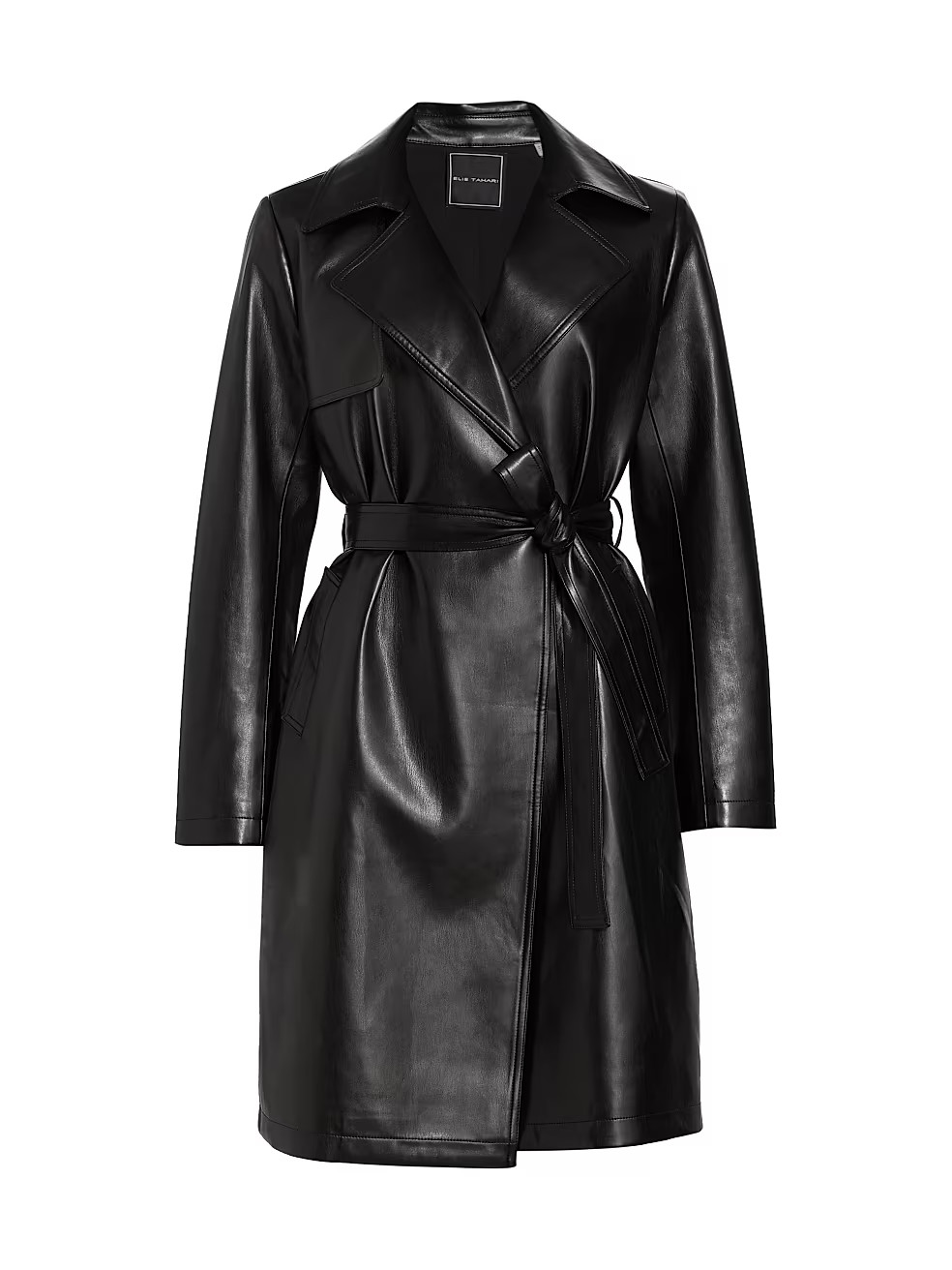 Vegan Leather Belted Coat | Saks Fifth Avenue